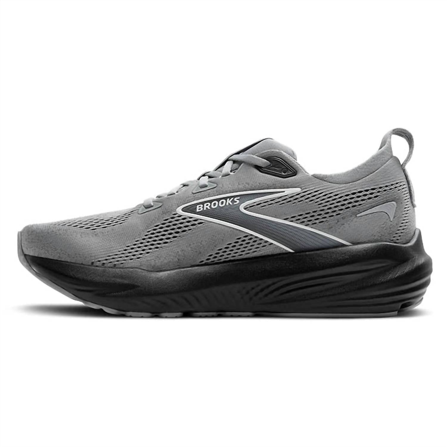 BROOKS Men's Glycerin 22 Shoes in primer gray ebony bluewash 1 - men's sneaker - detail view