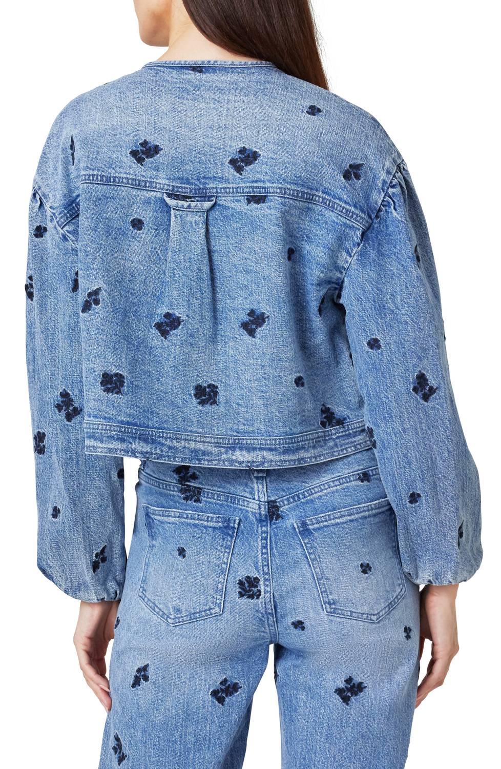 Habitual - Collarless Embroidery Jacket