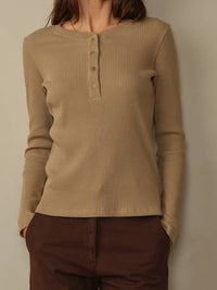 Road To Nowhere - Tasman Ribbed Henley Top