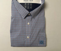 Stafford - Men's Plum Checked Smart Tech Performance Poplin Shirt