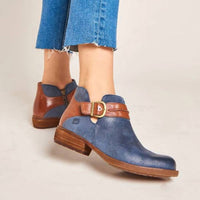 Born Women's Kati Ankle Boots in dark blue - women's shoe - detail view