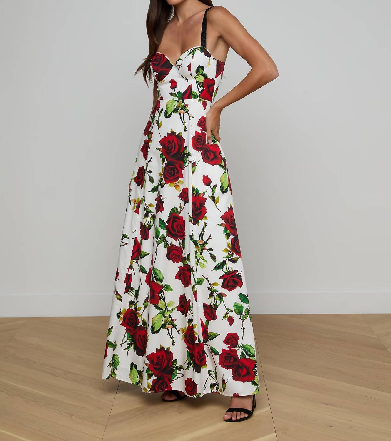 L'Agence - Sutton Beaded Strap Gown