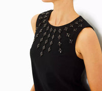 Lilly Pulitzer - Edita Embellished Stretch Dress, Noir