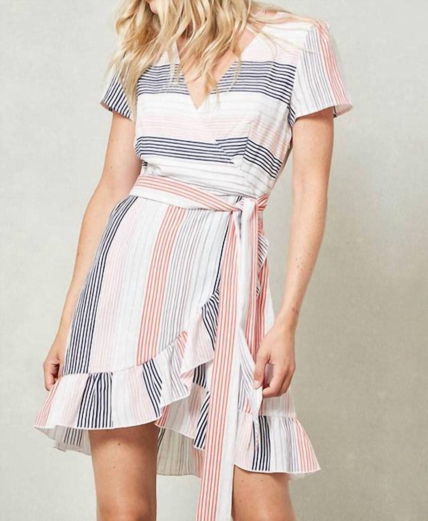 Promesa - Striped Wrap Mini Dress