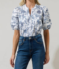 Sugarlips - Renzo Toile Court Button Down Top