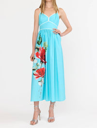 CHRISTY LYNN Leilani Midi Dress in turquoise rose - women's dress - detail view