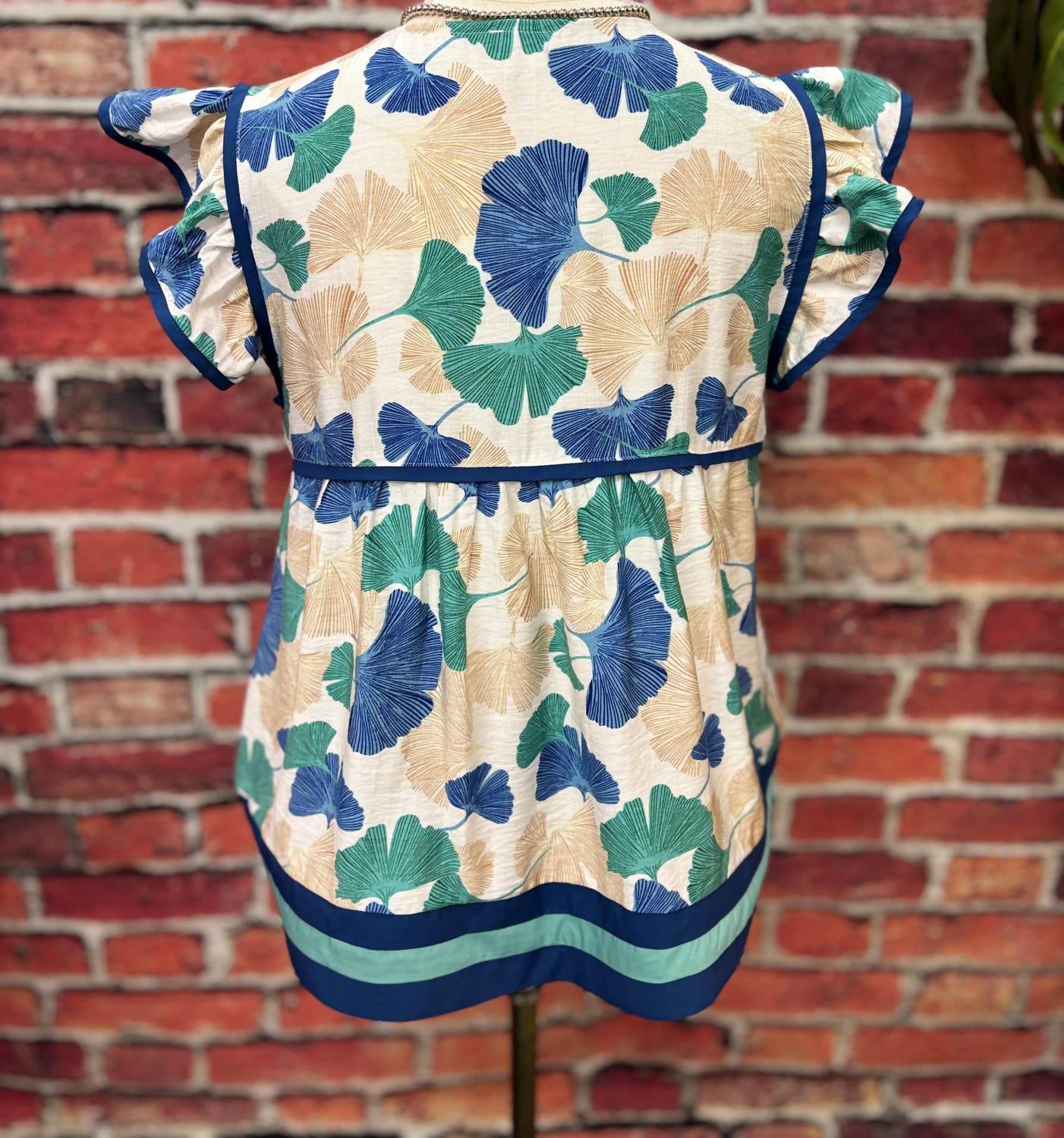 Jodifl - Coastal Bloom Flutter Sleeve Top