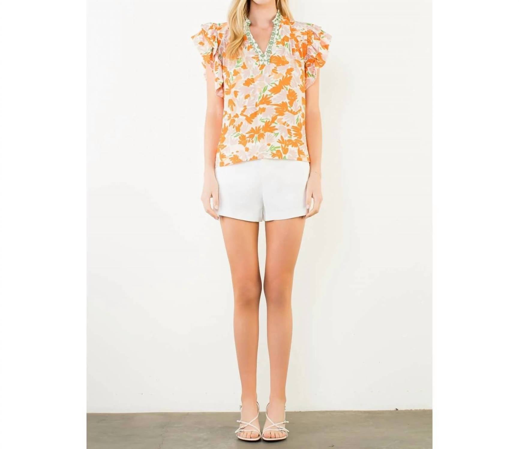 Thml - Flowy Sleeve V Neck Top