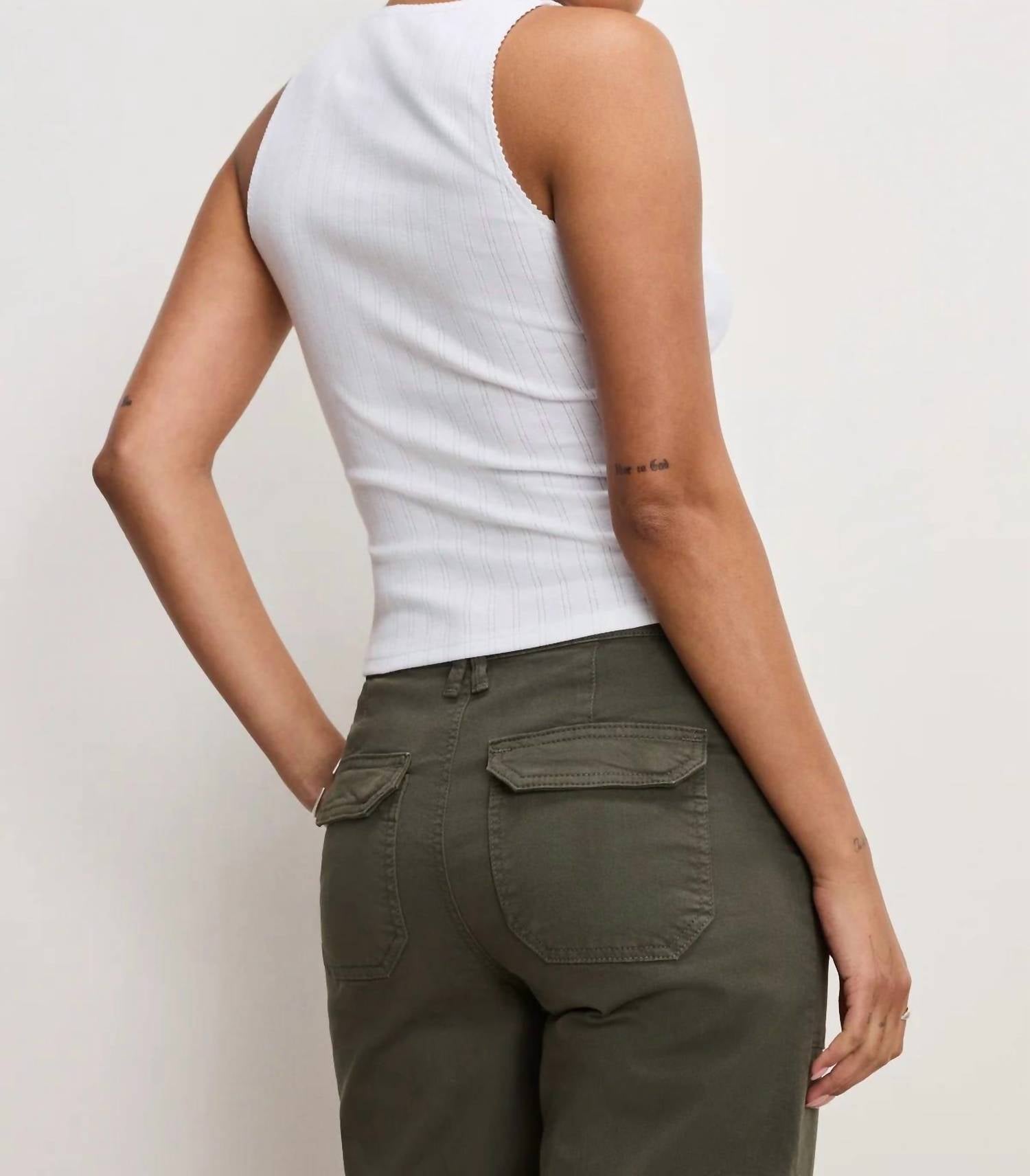 Good American - Pointelle Henley Tank Top