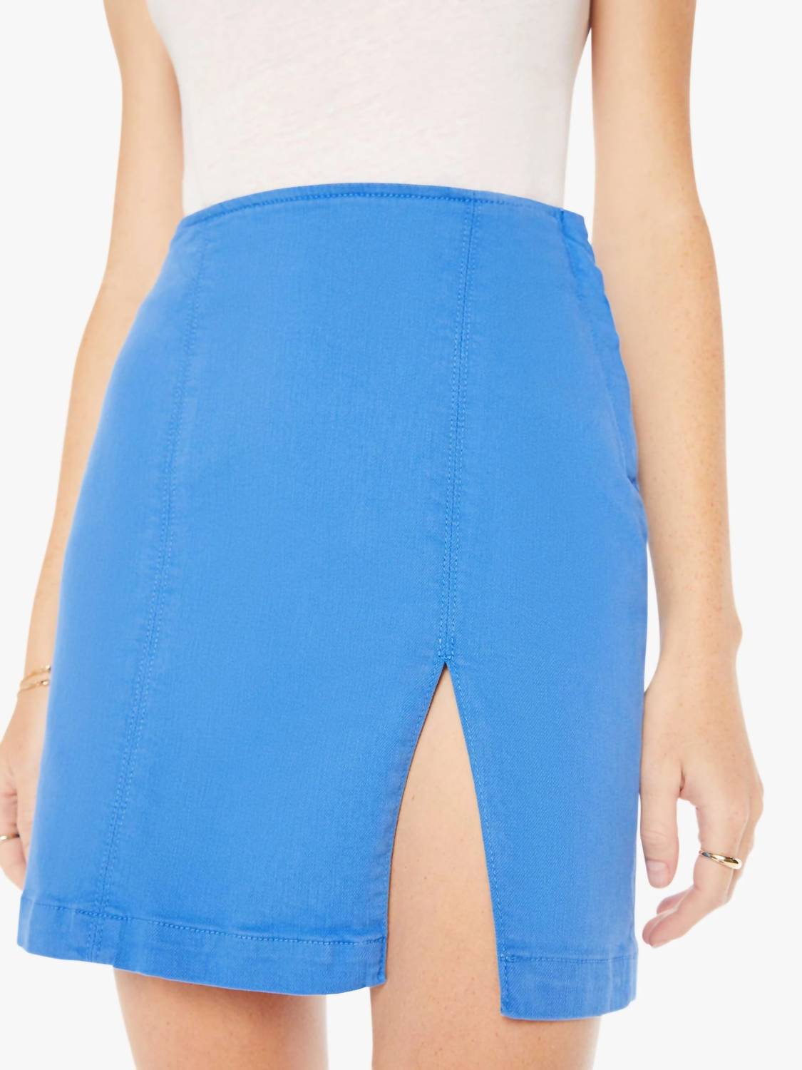 Mother - Side Splitter Mini Skirt