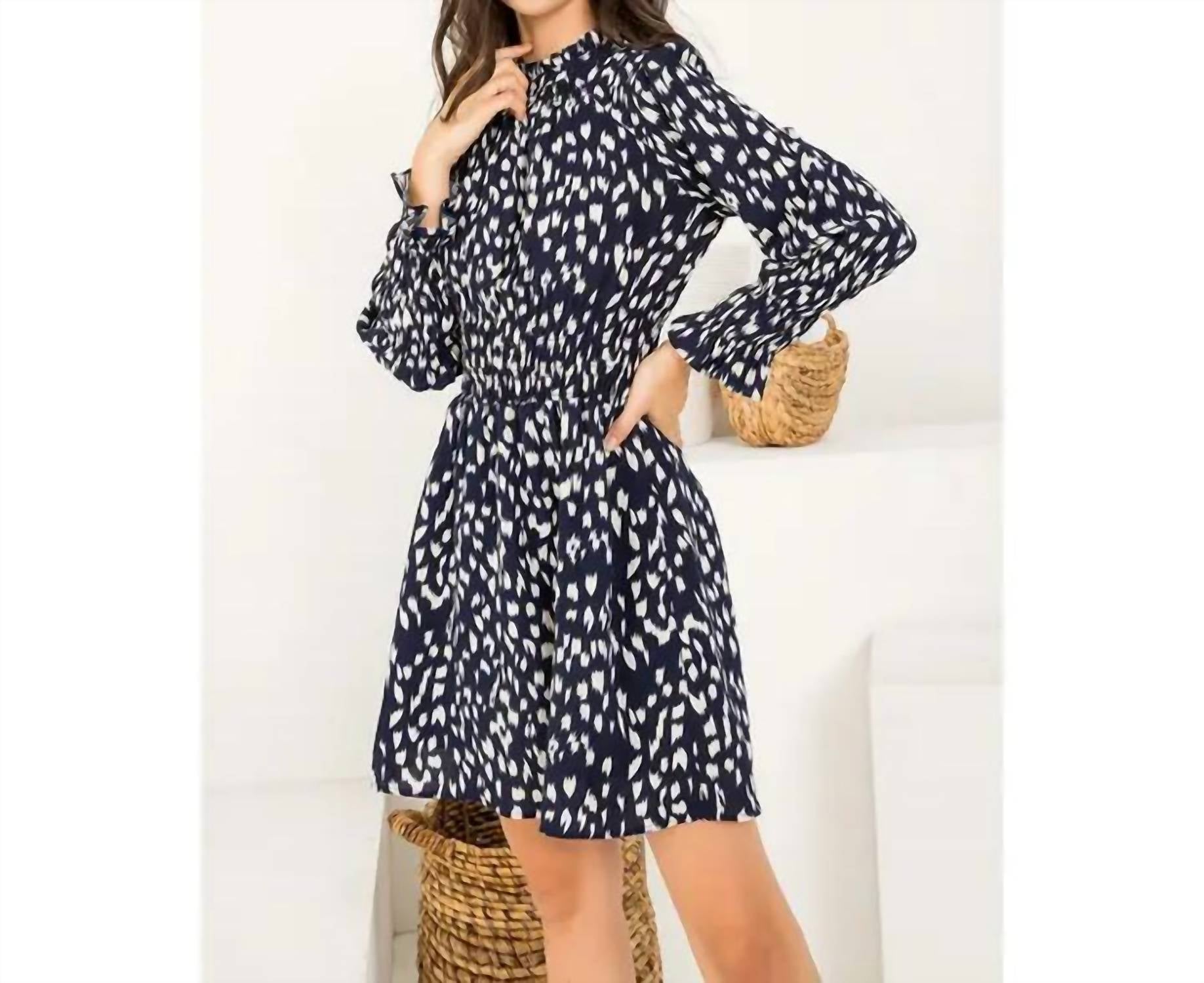 THML Starlit Whispers Dress in navy white - women's dress