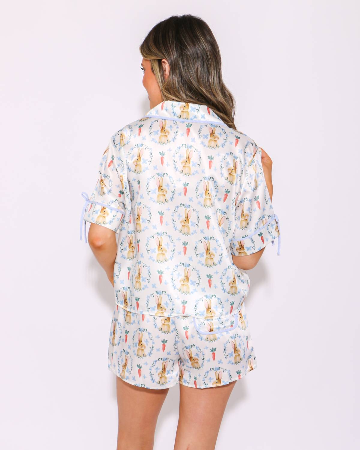 Peach Love Cuddle Bunny Set in blue - women's sleepwear - detail view