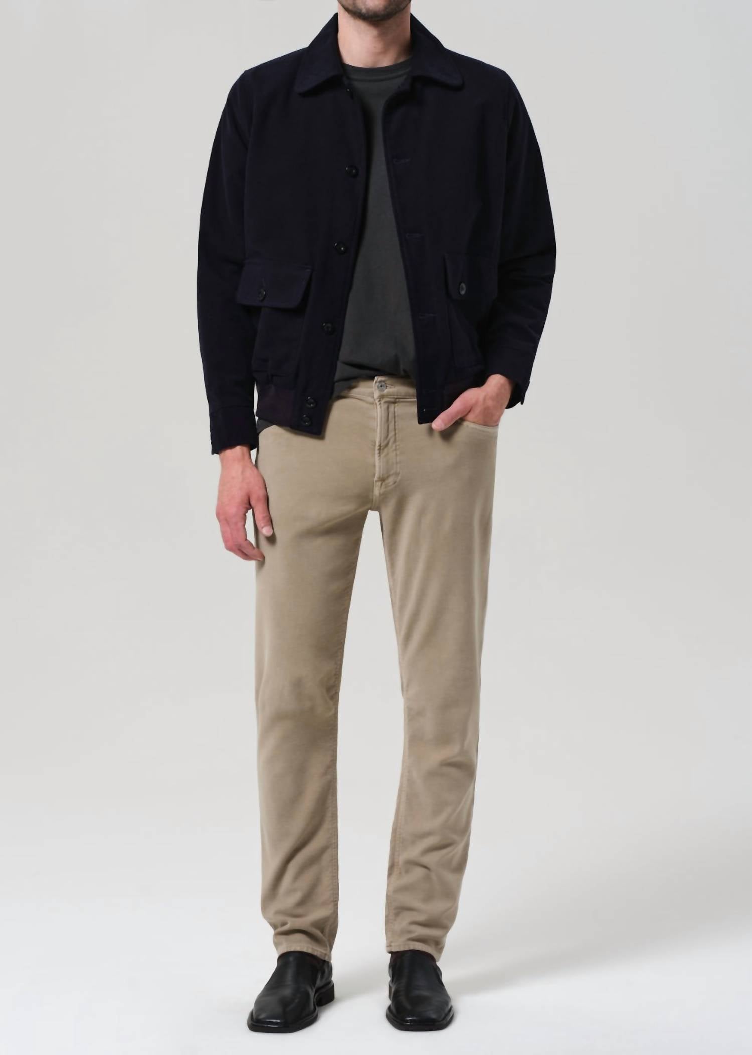 Citizens of Humanity Adler French Terry Slim Straight Jeans in vintage stone - men's jeans