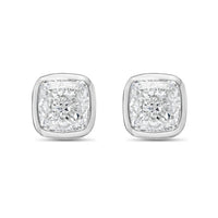 Diana M Jewels - Women's Cushion Cut Studs In A Bezel Setting Earrings (12.00 Ct) - Luxe