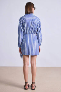 APIECE APART Alessandra Mini Dress in chambray blue - women's dress - alternate view