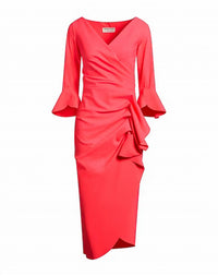 Chiara Boni - Women's Triwan Ruffle-trim Slim-fit Midi-dress