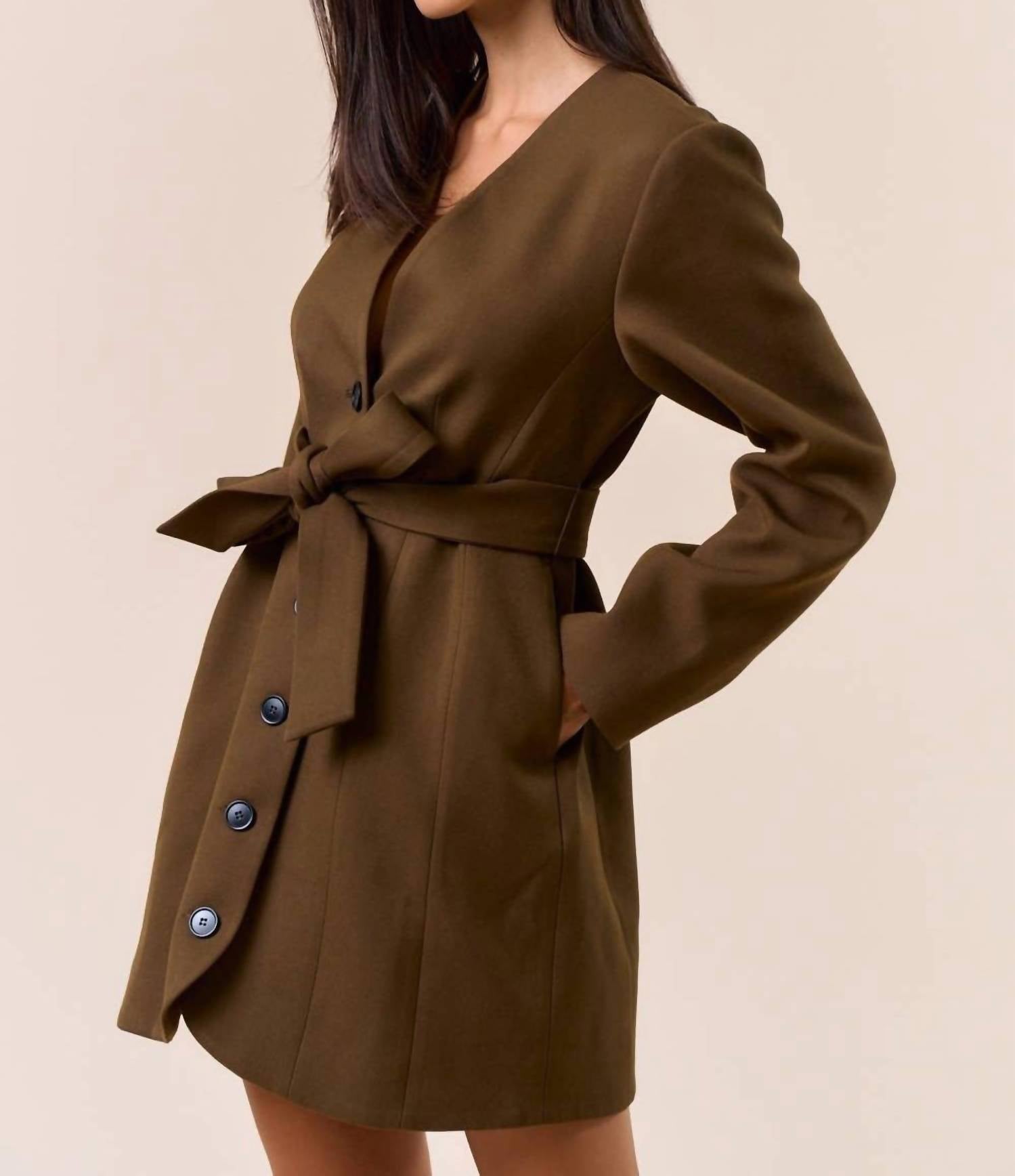 Lalavon - Belted Blazer Mini Dress