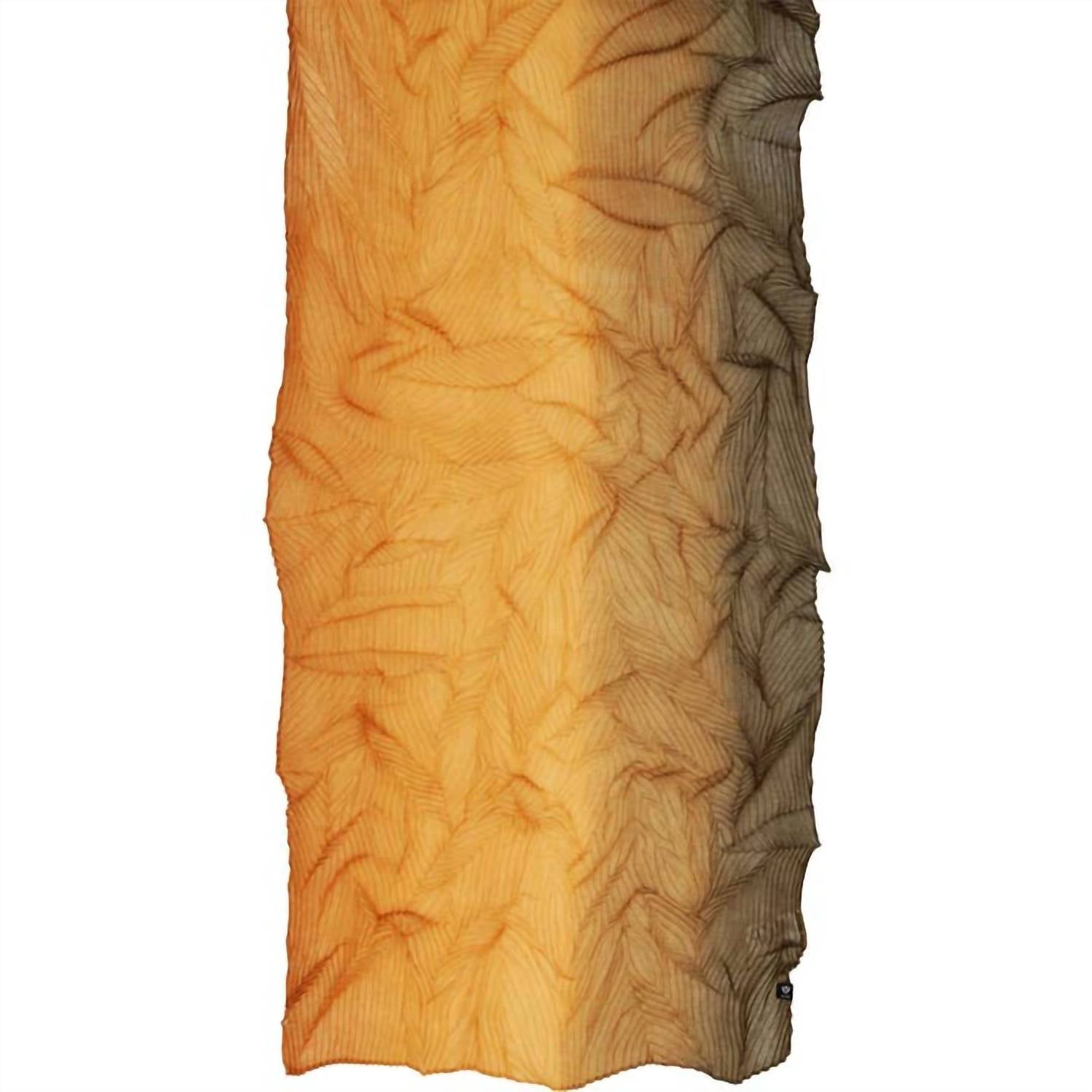V. FRAAS Women's Ombre Plisse Scarf in winter moss - women's scarf - alternate view