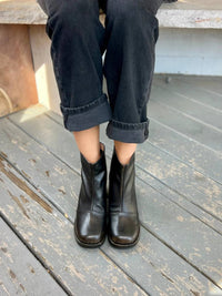 All Black - Women's Distressed Lady Ankle Boots