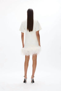 Rachel Gilbert Rita Mini Dress in ivory - women's dress - alternate view