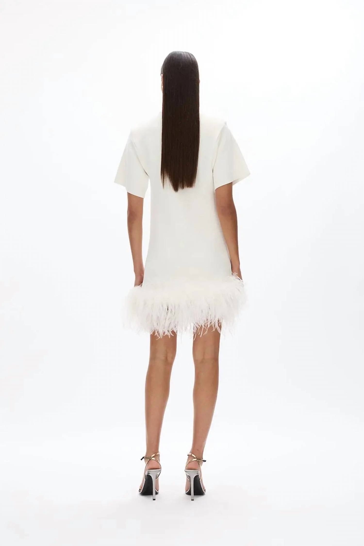 Rachel Gilbert Rita Mini Dress in ivory - women's dress - alternate view