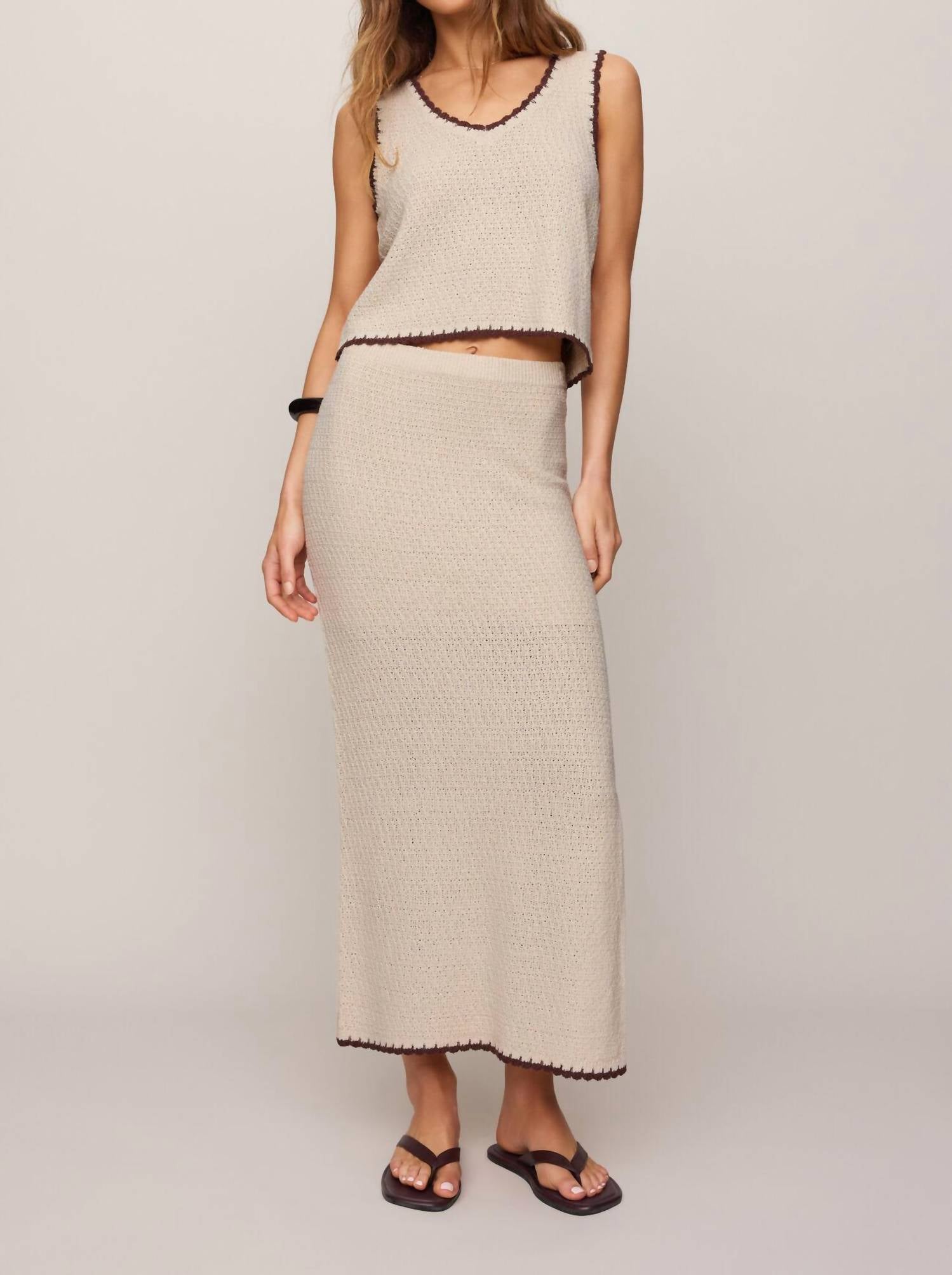 Z Supply Yessenia Whipstich Tank in linen - women's tank top