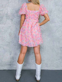 Flying Tomato - Woven Novelty Fabric Mini Dress