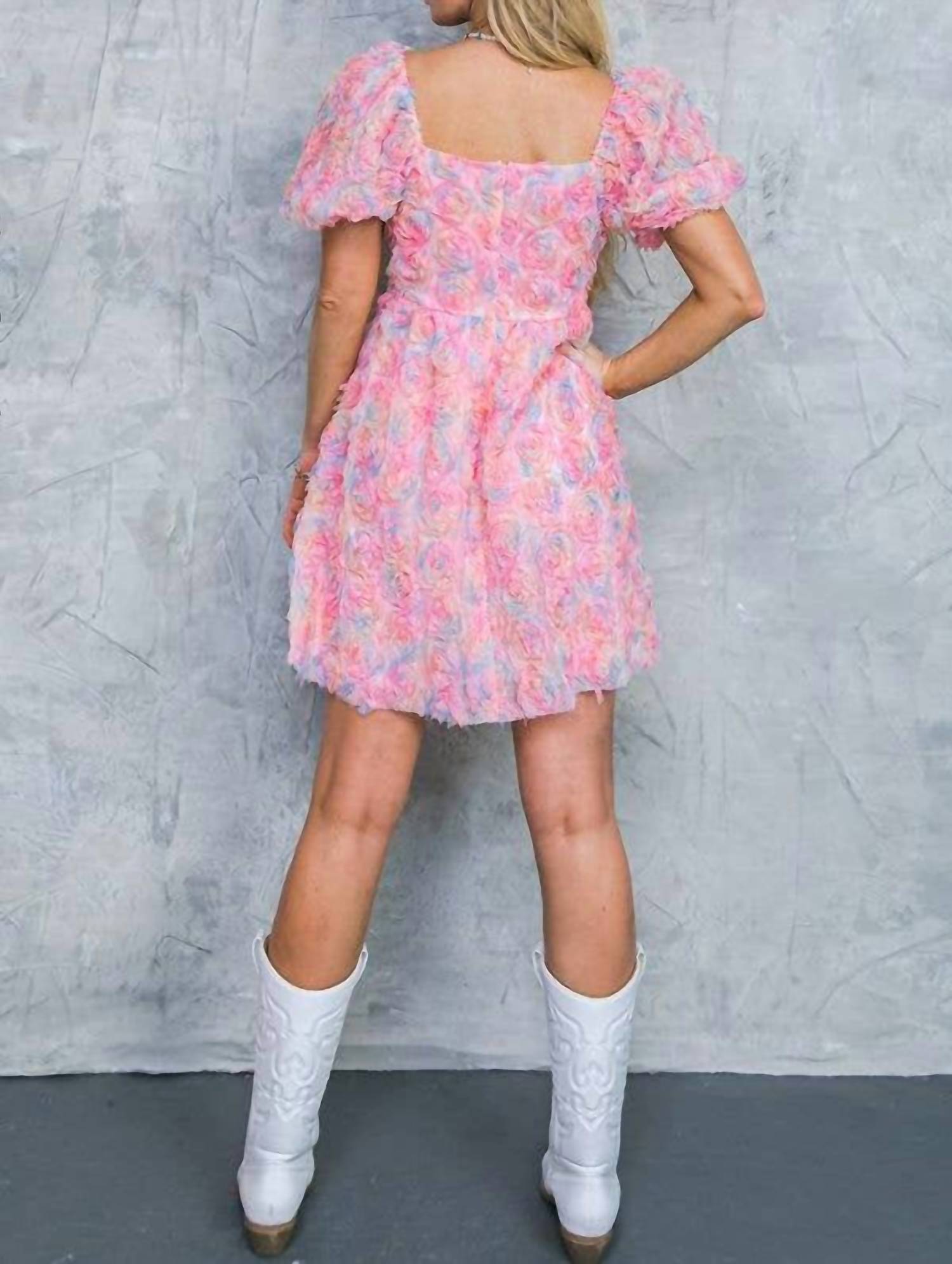 Flying Tomato - Woven Novelty Fabric Mini Dress