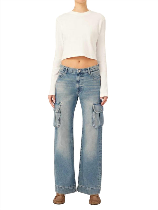 Dl1961 - Women'S - Zoie Wide Leg Cargo Low Rise Jeans