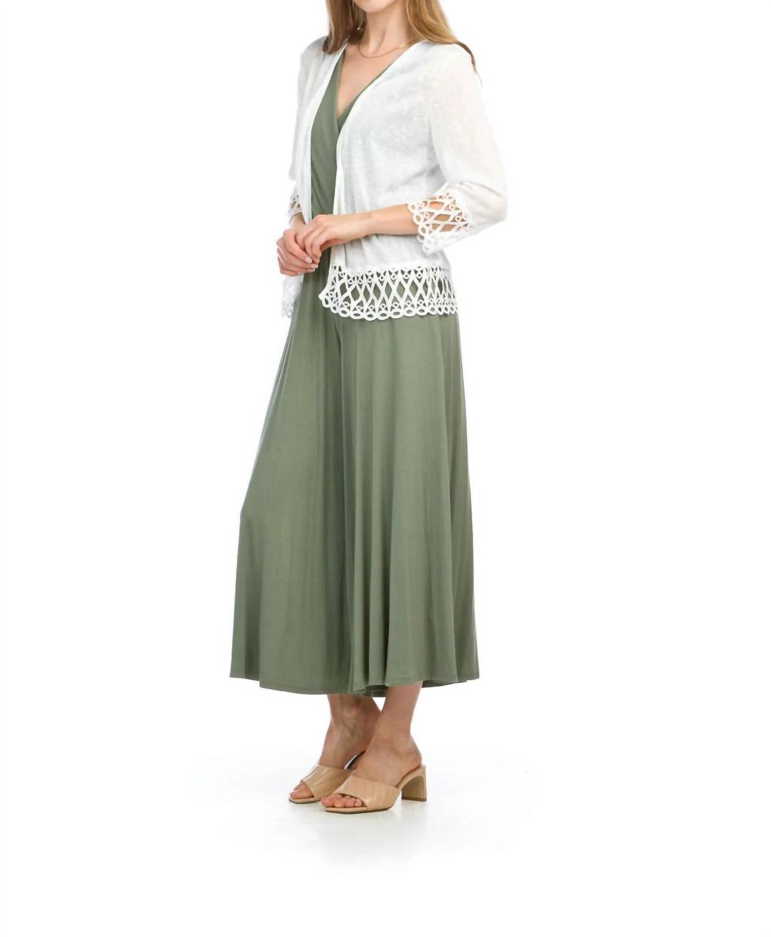 Papillon - Stretch Cardigan With Lace Trim