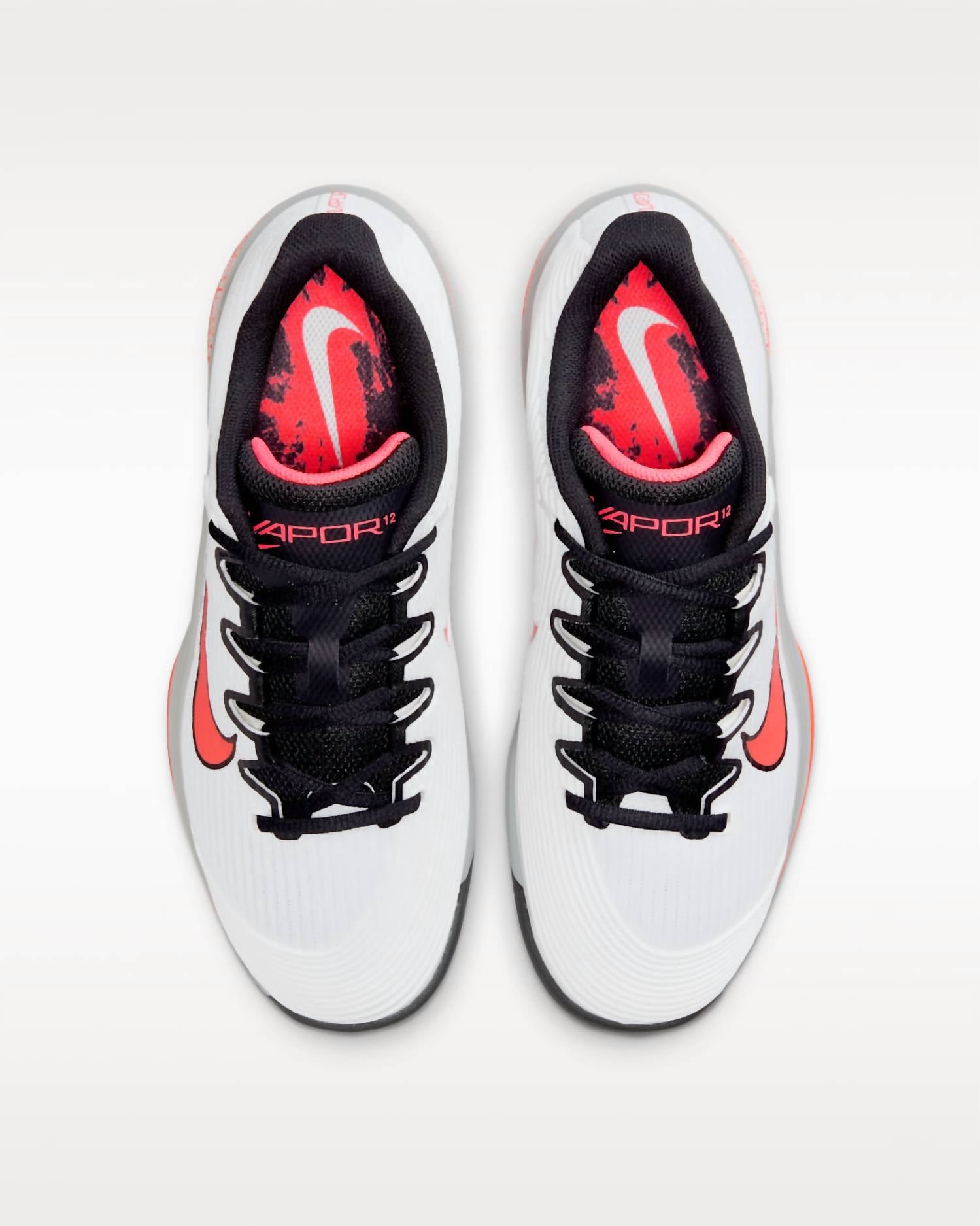 NIKE Women's Vapor 12 Hard Court Tennis Shoes in white wolf grey hot lava - women's shoe - view 4