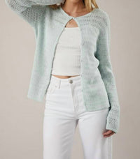 Sunday Edition - Alessia Open Weave Button Cardigan