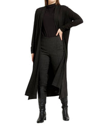Joseph Ribkoff Relaxed Fit Open-front Cardigan in charcoal grey - women's cardigan