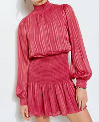 INA Fashion Lurex Stripe Mini Dress in rose - women's dress