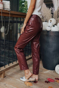 Entro - Catalina High Waist Faux Leather Pants