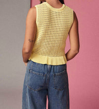 Papermoon - Open Knit Peplum Top
