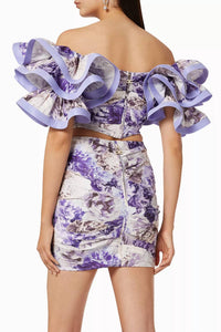 Elisabetta Franchi - Flounces Peony Draped Tailored Mini Skirt