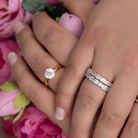 Starlette Women's Stunning And Stackable Amelia Ring in rose gold - women's jewelry - detail view