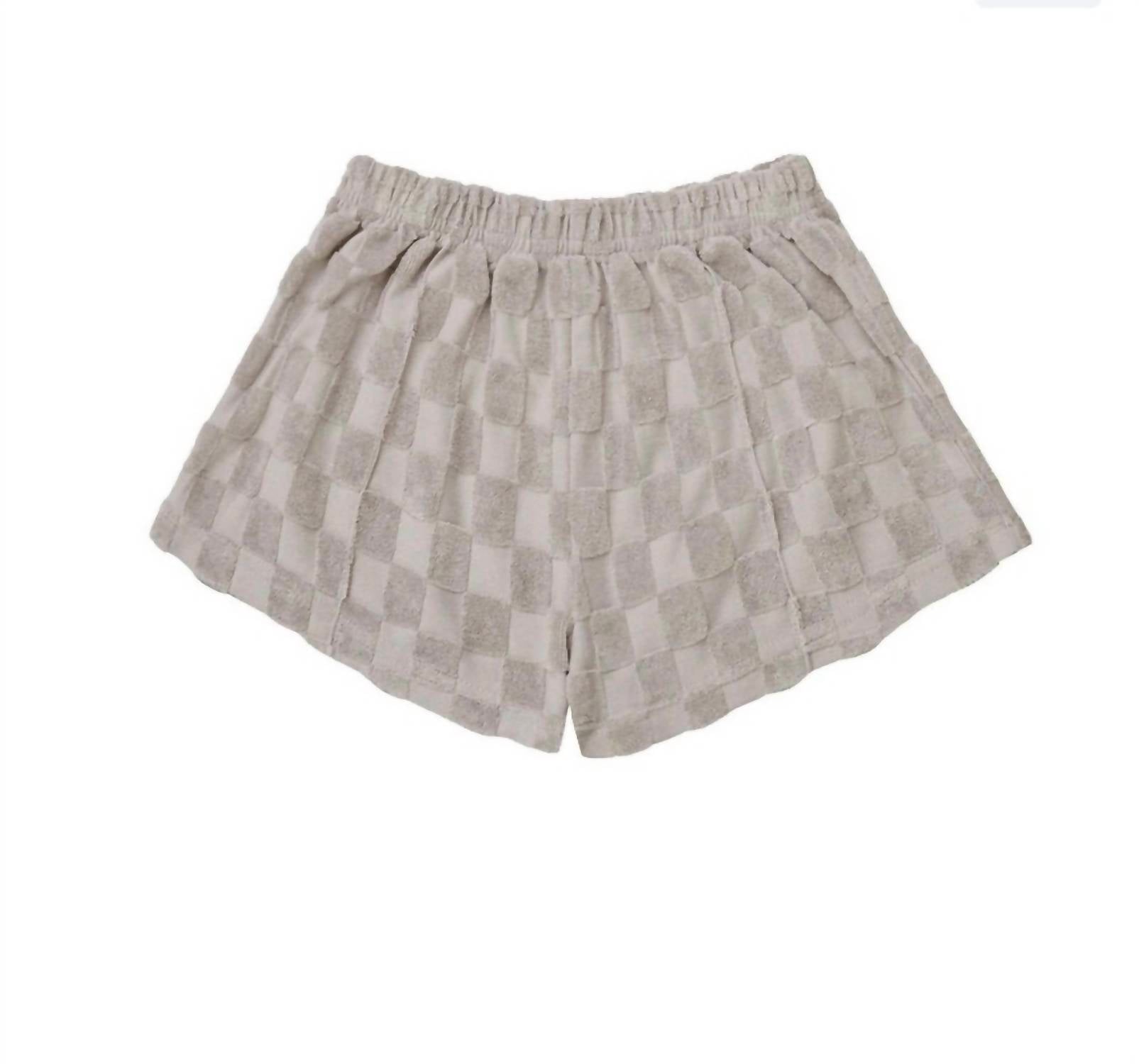 Nia - Checkered Terry Shorts