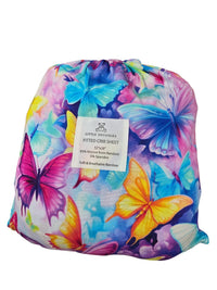 Charlies Project - Girl's Colorful Butterflies Crib Sheet