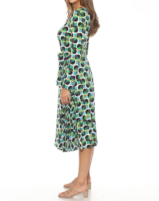Joseph Ribkoff - Geometric Print Belted Midi Dress
