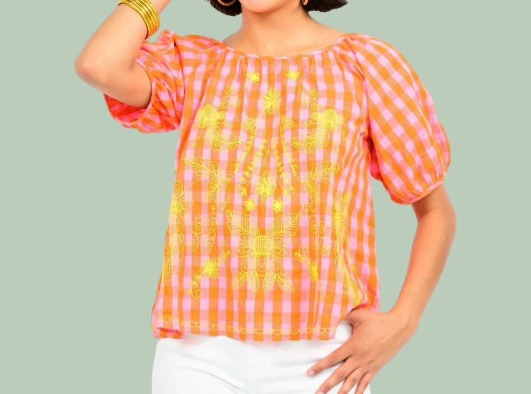 Ivy Jane - Cecile Sunny Floral Check Top