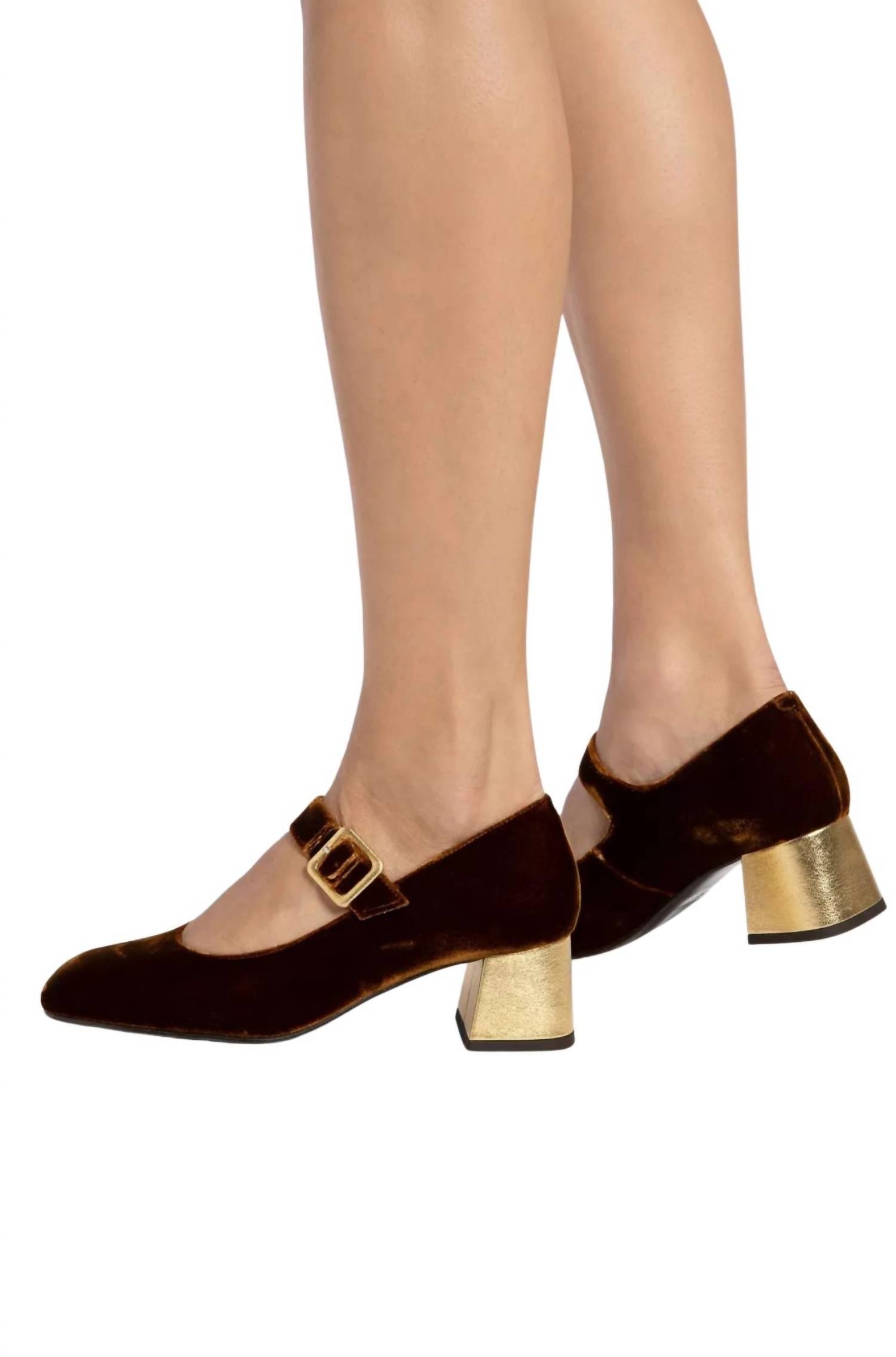 Penelope Chilvers - Women's Mid Mary Jane Velvet Shoe