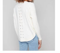 Charlie B - Knit Sweater With Back Lace-up Detail