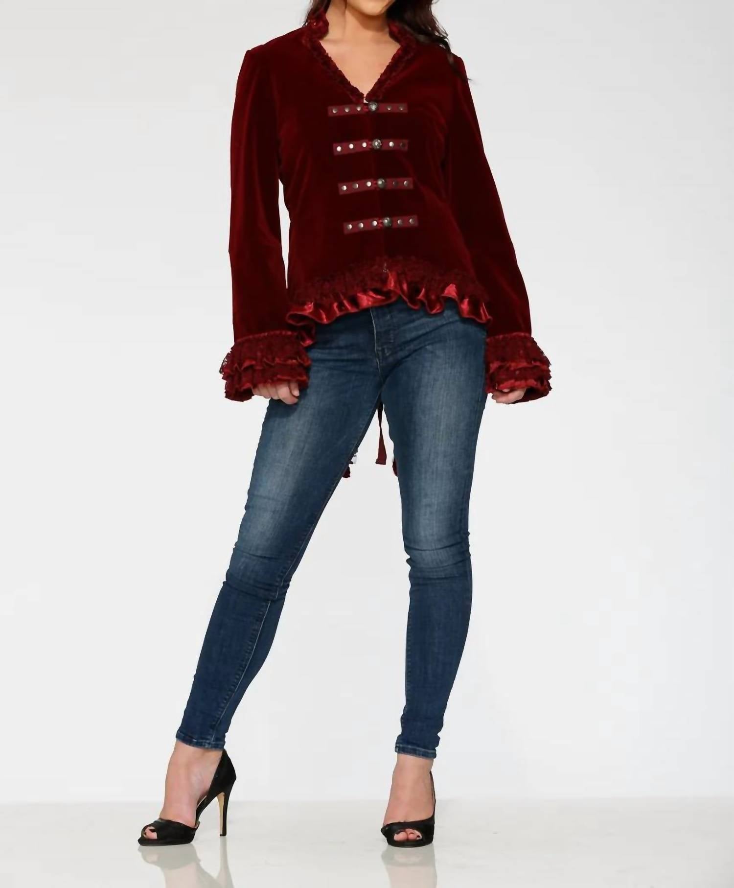 Orchid Bloom - Gloria Velvet Tailed Jacket