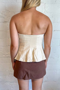 day + moon Elodie Mini Skort in brown - women's skirt - alternate view