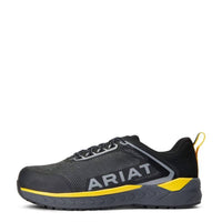 ARIAT Men's Outpace Composite Toe Work Shoe in charcoal blazing yellow - men's shoe
