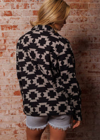 Iron & Resin Yumani Jacquard Pattern Shirt in black - women's shirt - alternate view