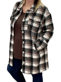 Vanilla Sky - Plaid Flannel Shirt Coat