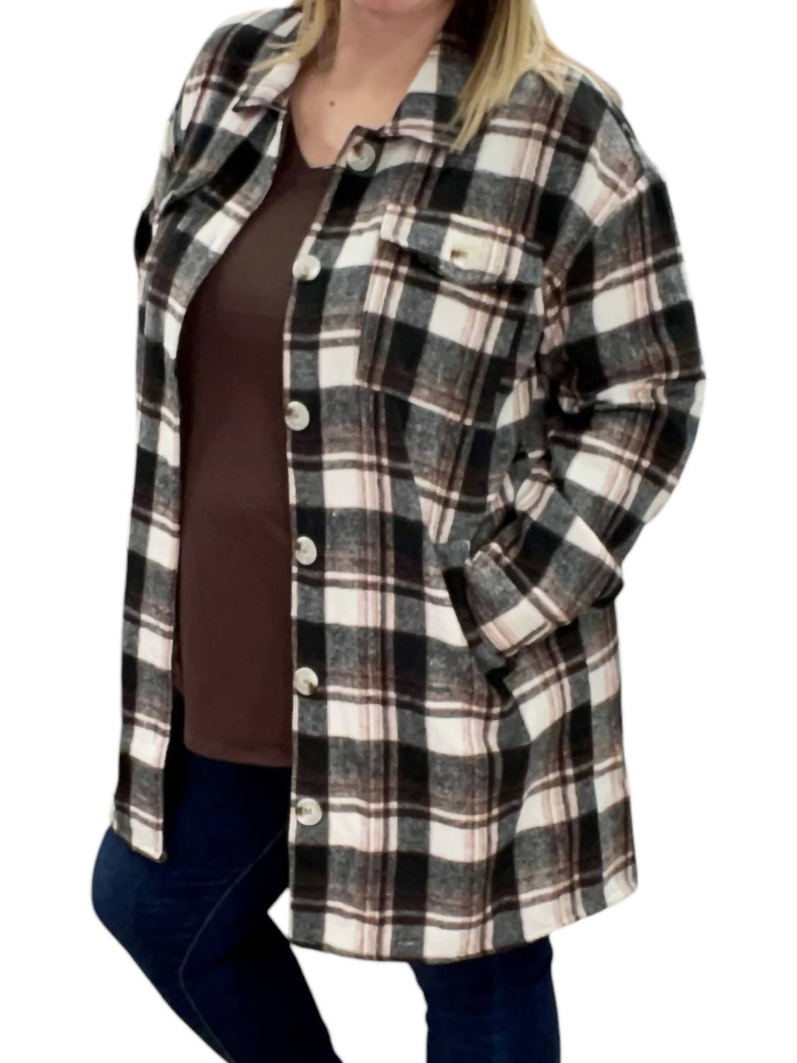 Vanilla Sky - Plaid Flannel Shirt Coat
